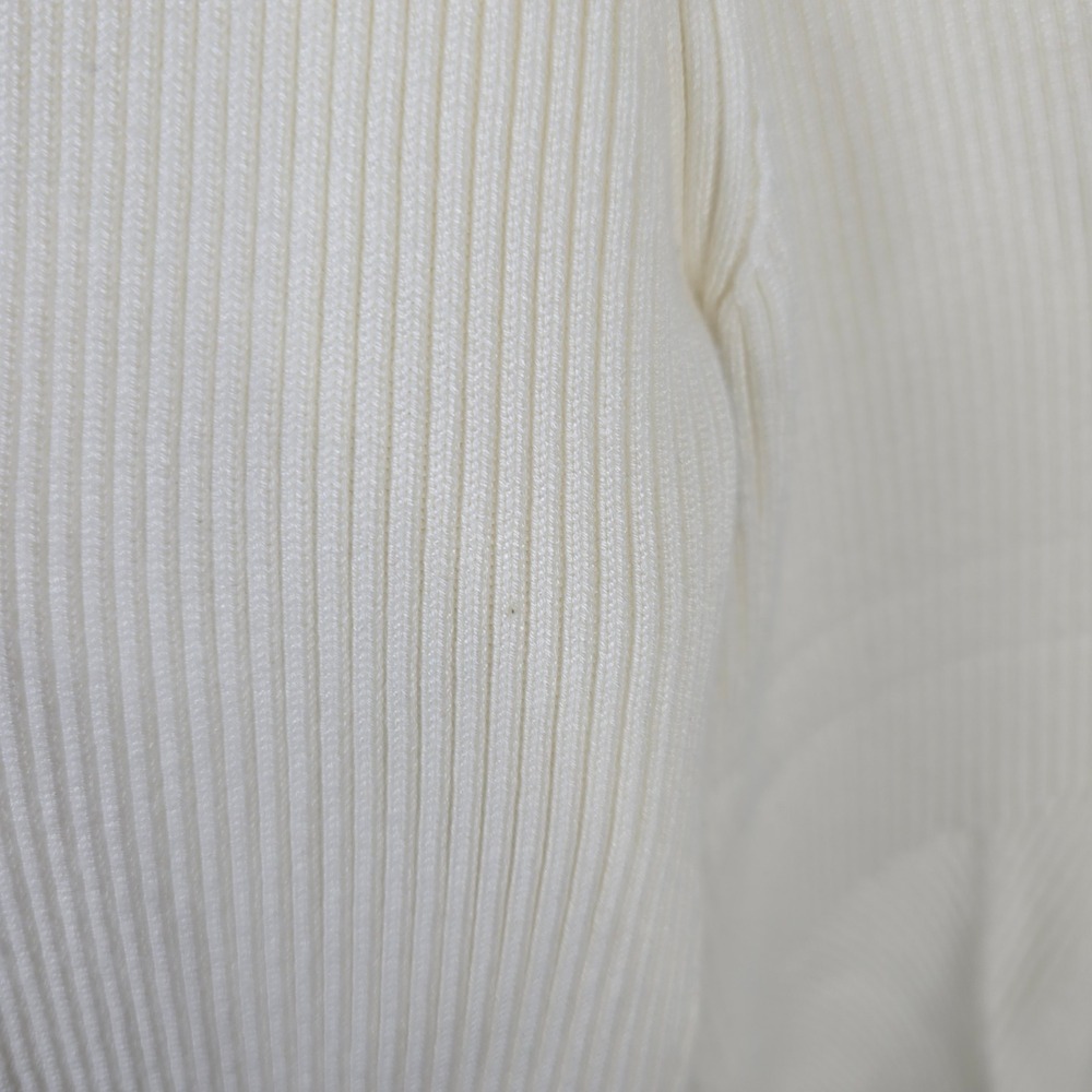 Abercrombie & Fitch Cream Ribbed Knit Long Sleeve‎ Top Ladies Size L - Picture 4 of 7